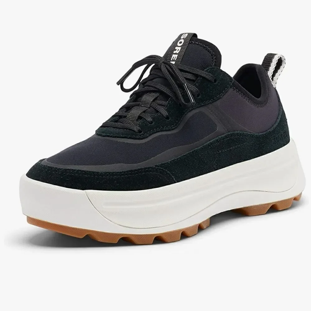 Sorel Ona 503 Black Leather Everyday Low Top Platform Lace-up Sporty Sneakers 10